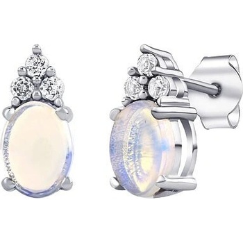 Silvego Strieborné náušnice Caberna s pravým modrým opálom a čírym topazom OPM6464EOPM