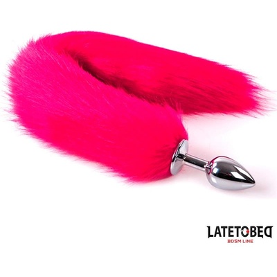 LATETOBED BDSM Line Anal Plug With Tail Hot Pink