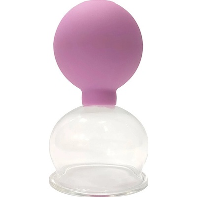 Acus Med Skleněná vakuová bublina s gumovou perlou 5cm fialová