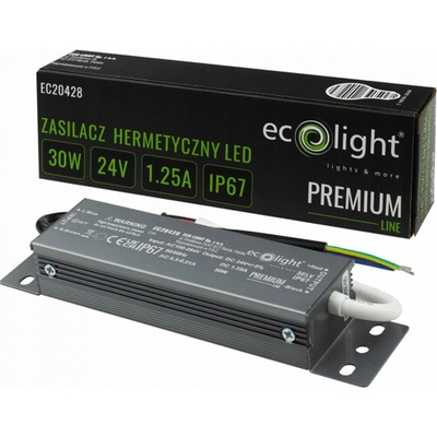 24V LED napájecí zdroj hermetický 30W 1,25A vodotěsný transformátor PREMIUM EC20428