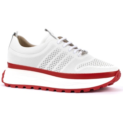 Дамски спортни обувки от естествена кожа в бяло