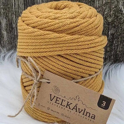 Velká vlna Špagát 3mm Hořčice