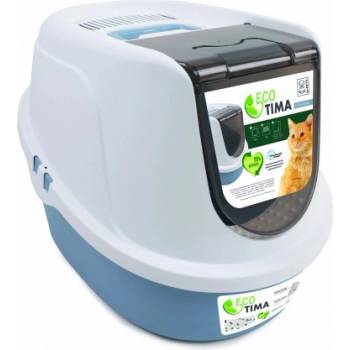 M-PETS Tima Cat Litter Box - Eco Закрита котешка тоалетна Тима, M - 53 х 40 х 38 см - синя, Белгия - 20117199