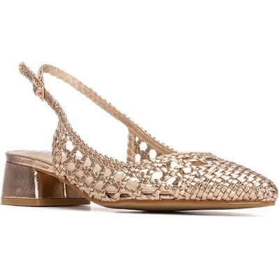 Xti lodičky slingback se splétáním růžová/zlatá