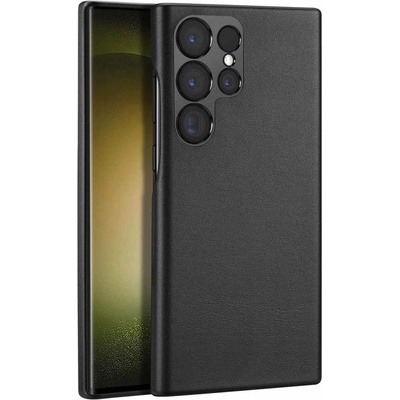 Dux Ducis Grit Faux Leather Case - дизайнерски кожен кейс за Samsung Galaxy S23 Ultra (черен)
