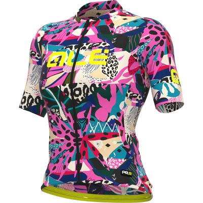 Alé Дамска фланелка с къс ръкав за колоездене Alé Women's Kenya Jersey Cycling jersey - Fluo Pink - размер XL (156-1375-0116)