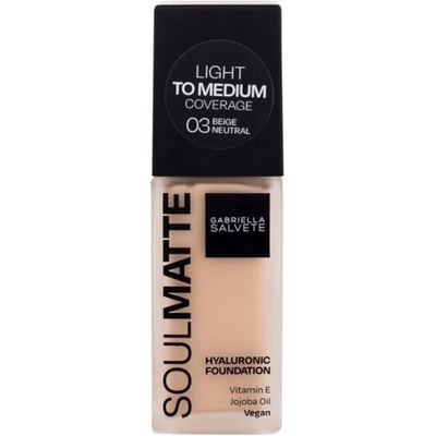 Gabriella Salvete Soulmatte Hyaluronic Foundation hydratačný a zmatňujúci make-up 04n sand neutral 30 ml