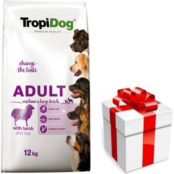 TropiDog Premium Adult Medium & Large BREEDS s jahňacím mäsom a ryžou 12 kg