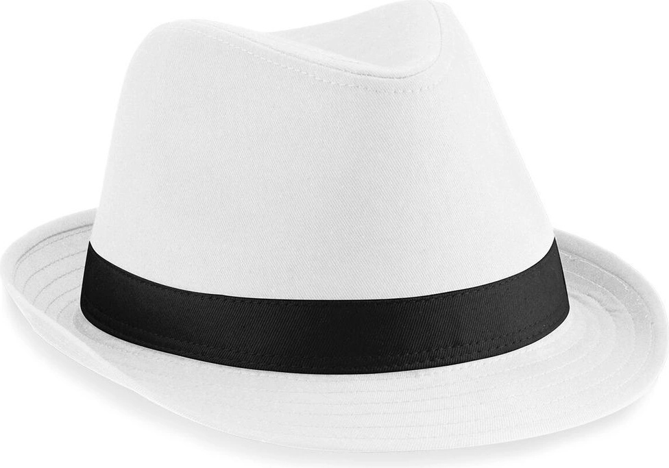 Klobouk Fedora Bílo černá