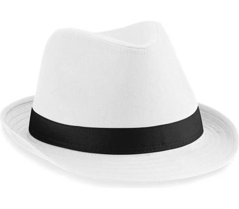 Klobouk Fedora Bílo černá