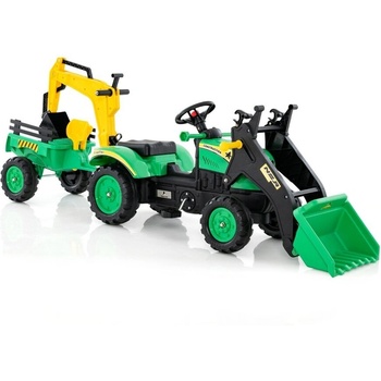 Costway 3-в-1 Детски булдозер с 6 колела 178 x 42 x 60 см Зелен