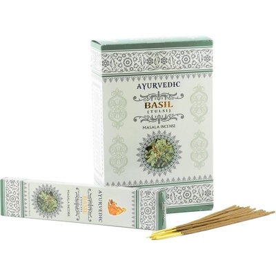 Ayurvedic Masala vonné tyčinky Basil Tulsi Tulasí bazalka 15 ks
