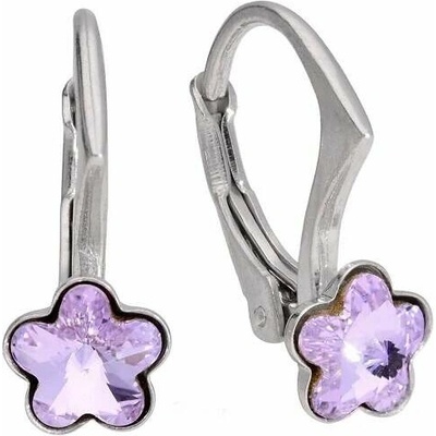Swarovski Elements Flower dětské stříbrné visací fialové kytičky květinky 31080.3 Violet fialová velmi světlá lila