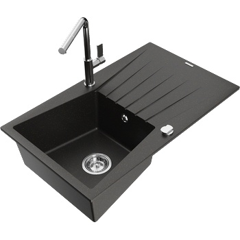 Mexen Cesar гранитна кухненска мивка с 1 камера и отцедник с кухненски (6514-75-670401-00)