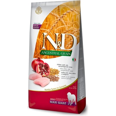 N&D Adult Giant Maxi Chicken, Spelled, Oats & Pomegranate 12 kg