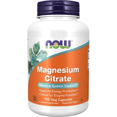 NOW NOW Magnesium Citrate 400mg, 120 Veg Capsules