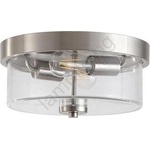 Searchlight 66210-2SS - таванно осветително тяло за баня PRESTON, 2xE27/60W/230V, IP44, Ø33 cm, сребристо (SR0802)