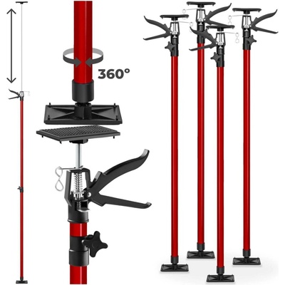 tectake 402401 4 teleskopické stavební podpěry stropní 115-290cm - červená
