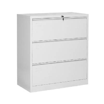 Кардекс Carmen CR-1253 GR, картотека, 3x чекмеджета, прахово боядисан, метален, заключване, сив