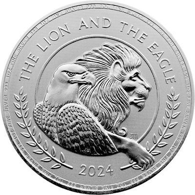 British Lion and American Eagle Strieborná minca 2024 1 oz