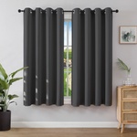 Joydeco opaque curtains with eyelets, pack of 2, H 158 x W 132, blackout curtain, gray thermal curtain, heat protection, eyelet curtain for bedroom, living room - EJ21001-DGR-158-132-V (EJ21001-DGR-158-132-V)