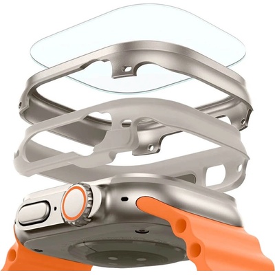 ESR Хибриден удароустойчив кейс с вграден стъклен протектор за дисплея на Apple Watch Ultra, Ultra 2, Ultra 3 49мм - ESR Armorite Protection Set (бежов) (KF2336054)