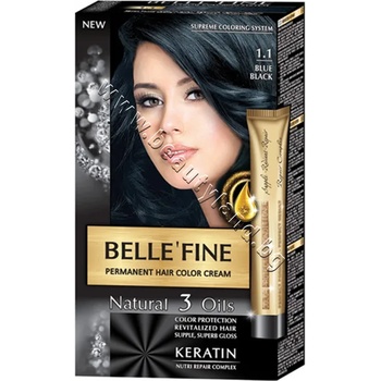 Belle'Fine Боя за коса Belle'Fine, 1.1 Blue Black, p/n BF-16301.1 - Крем-боя за коса с провитамин B5, синьо-черна (BF-16301.1)