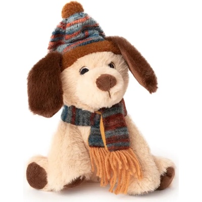 Амек Тойс Плюшена играчка Амек Тойс - Коледно куче с шапка и шал, 20 cm (10264)
