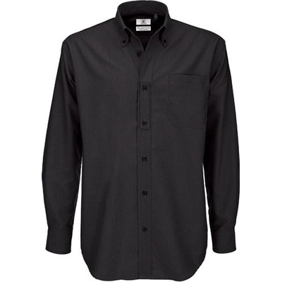 B&C Oxford pánska košel'a dlhý rukáv black