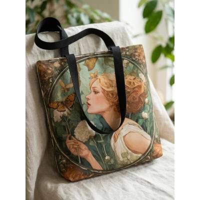 Hanyzka Ručně šitá taška přes rameno se zipem Alfons Mucha 1