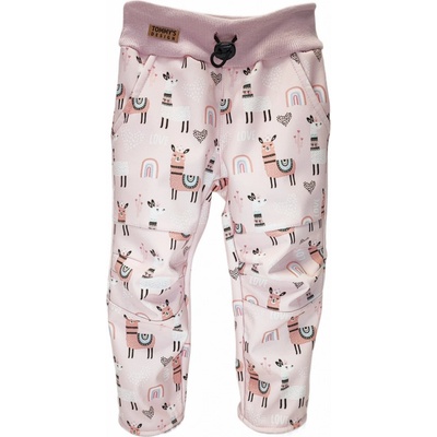 Tommy's design softshellové kalhoty s fleecem lamy na růžové