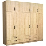 TopMebel Петкрилен гардероб Victoria TopMebel с шкаф в цвят дъб 250x60x240cm - topmebel - 1 690,58 лв