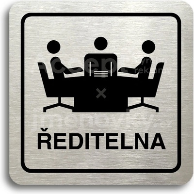 ACCEPT Piktogram ředitelna - stříbrná tabulka - černý tisk