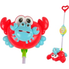 Lean Toys tlačiaca žiariaca palica hudba Krab červená