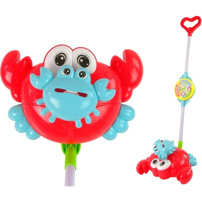 Lean Toys tlačiaca žiariaca palica hudba Krab červená