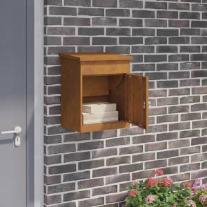 vidaXL Пощенска кутия за пратки с врата Ръждясало 47, 5 x 38 x 59 см (874946)