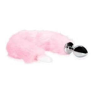EasyToys LED Fox Tail Pink - Metal Plug with Illuminated Fluffy Tail