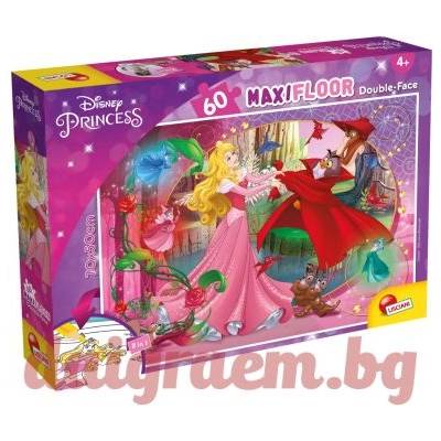 Lisciani Пъзел lisciani 91768 - 60 части - Дисни принцеси, Спящата красавица, двулицев пъзел (li91768)