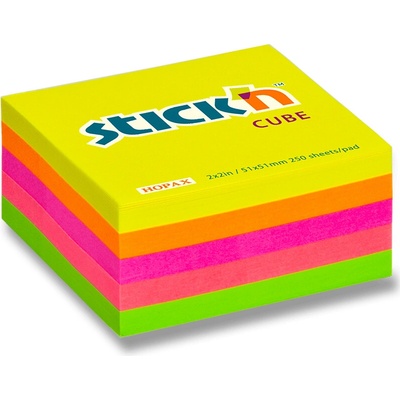 Hopax Stick'n Neon Cube Notes 51×51 mm, žlutý – Zbozi.Blesk.cz
