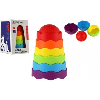 Teddies Věž/Pyramida hvězda barevná stohovací skládačka 6 ks