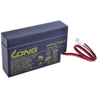 Long 12V 0.7Ah olověný akumulátor JST (WP0.7-12S)