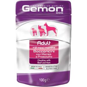 Gemon Beef and Ham Adult пауч за куче с говеждо месо и шунка 100gr