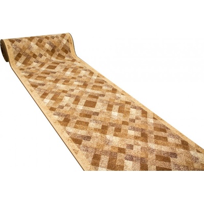 Nej-koberce Caro 17 hnědý / béžový kosočtverce metráž 67 cm