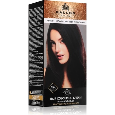 Kallos Glow Lasting Cream Colour permanentní barva na vlasy odstín Chocolate Brown 60 ml