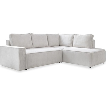 Miuform Бял разтегателен ъглов диван от рипсено кадифе (десен ъгъл) Brave Dave - Miuform (1646PO100)