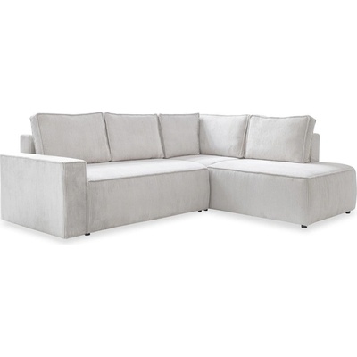 Miuform Бял разтегателен ъглов диван от рипсено кадифе (десен ъгъл) Brave Dave - Miuform (1646PO100)