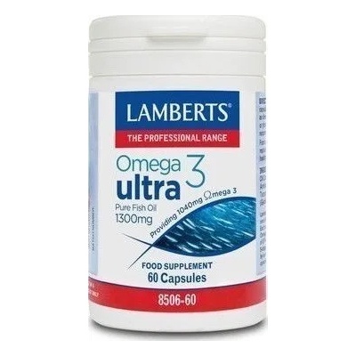 LAMBERTS Хранителна добавка Ultra Omega-3 рибено масло, Lamberts Omega 3 Ultra Pure Fish Oil 1300mg 60caps