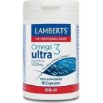 LAMBERTS Хранителна добавка Ultra Omega-3 рибено масло, Lamberts Omega 3 Ultra Pure Fish Oil 1300mg 60caps