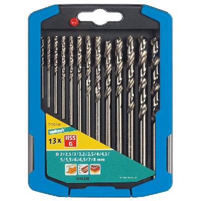 Wolfcraft Sada 13ks špirálové vrtáky do kovu HSS o2-8mm 7102000