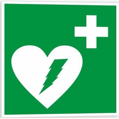Traiva s.r.o. Defibrilátor Verze: Samolepka 300 x 300 mm tl. 0.4 mm - fotoluminiscenční - Kód: 10294